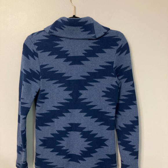 Southwestern Pattern Cardigan Jacket Size Small Blue CHAPS Fall Western Cozy - Picture 7 of 9